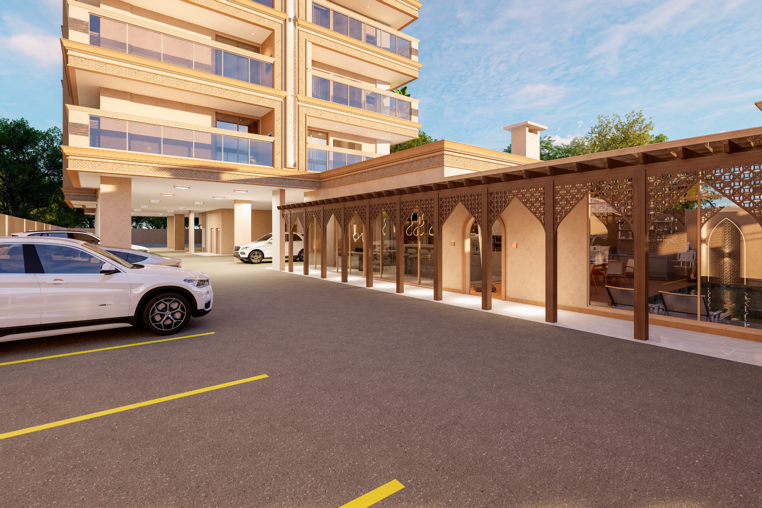Fachada Doha Residence apartamento na planta Tijucas SC